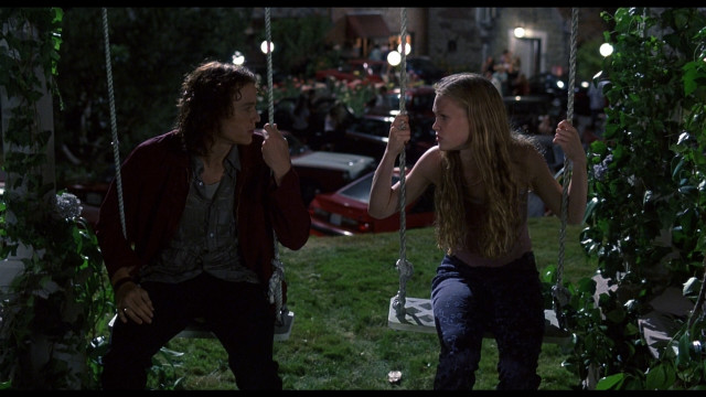 Man woman swing park night free wallpaper - medium preview image