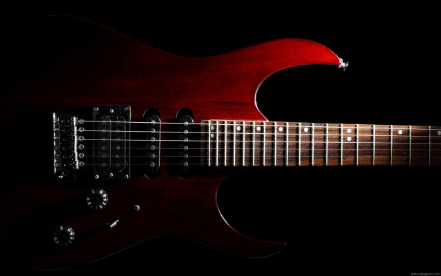 Red guitar black background guitar free wallpaper - medium preview image