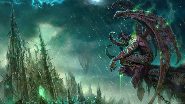 Demonic creature giant tree rain free wallpaper - medium preview image