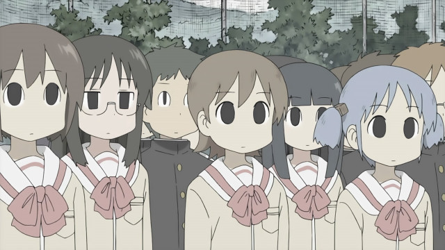 Anime characters group tree fence free wallpaper - medium preview image