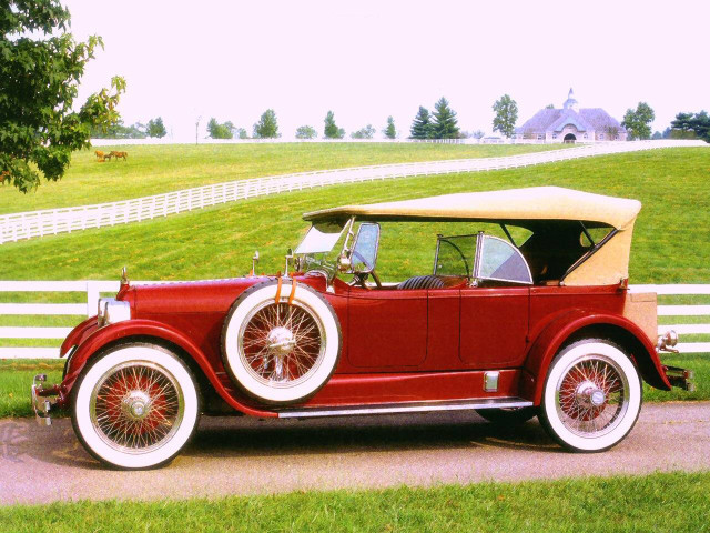 Red car white fence picket free wallpaper - medium preview image