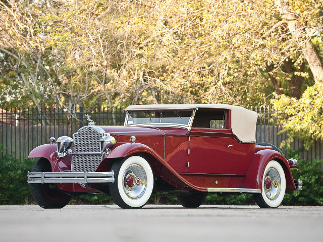 Old red car parked fence free wallpaper - medium preview image