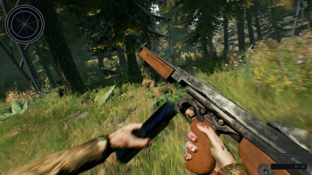 Forest scene person gun nature free wallpaper - medium preview image