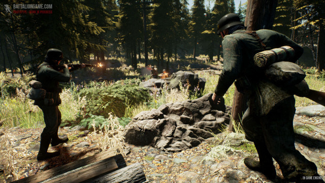 Man holding gun forest another free wallpaper - medium preview image