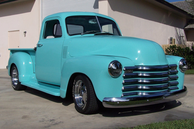 Blue truck parked house driveway #2 free wallpaper - medium preview image