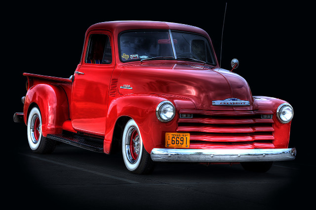 Red truck parking lot black free wallpaper - medium preview image
