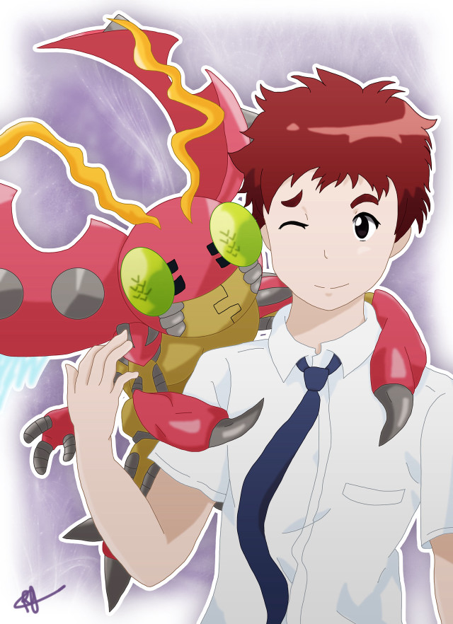 Man holding red dragon tie free wallpaper - medium preview image