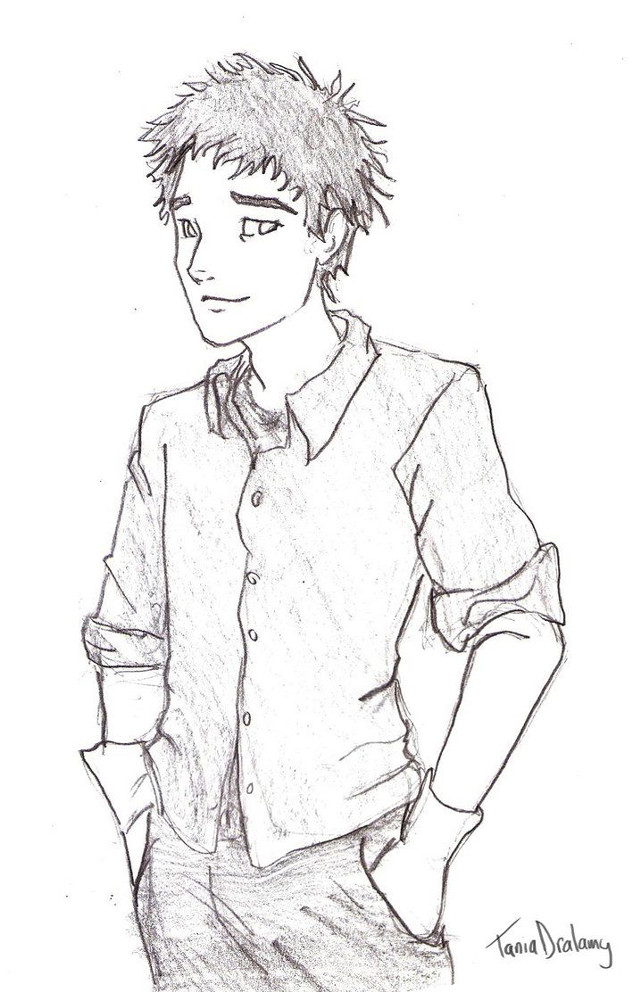 Man tie shirt drawing illustration #2 free wallpaper - medium preview image
