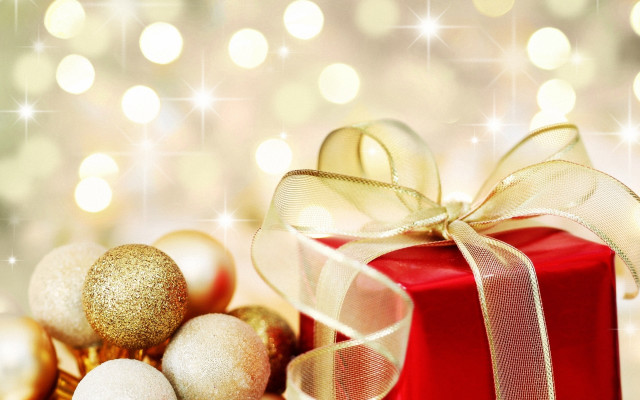 Red present box gold ribbon #3 free wallpaper - medium preview image
