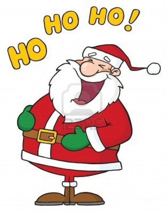 Cartoon santa happy expression hands free wallpaper - medium preview image