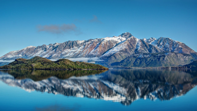 Mountain lake clouds sky range free wallpaper - medium preview image