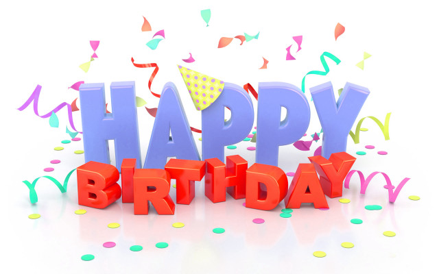 Happy birthday confetti streamers white #4 free wallpaper - medium preview image