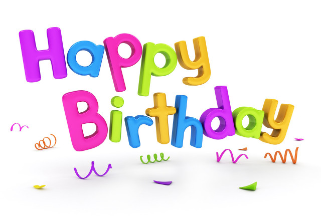 Happy birthday confetti streamers white #5 free wallpaper - medium preview image