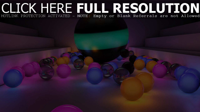 Neon balls bowling room raytraced free wallpaper - medium preview image