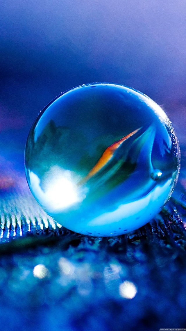 Blue yellow object water droplets free wallpaper - medium preview image