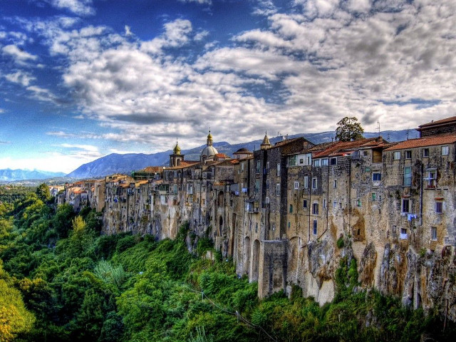City tall wall mountain clouds free wallpaper - medium preview image