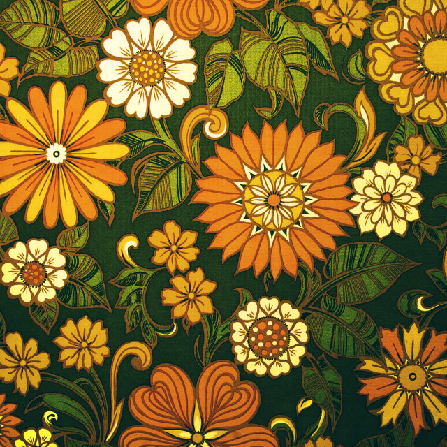 Flowers leaves green background swirly free wallpaper - medium preview image