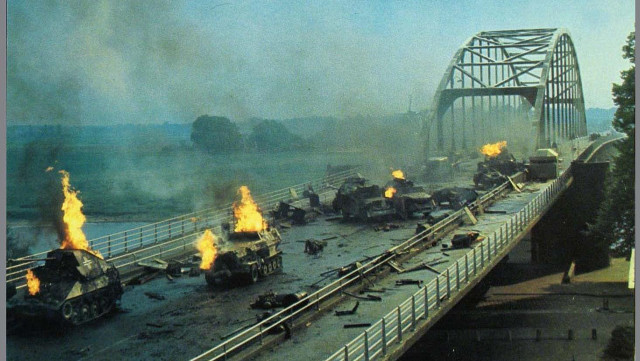 Bridge tanks fire road explosion free wallpaper - medium preview image