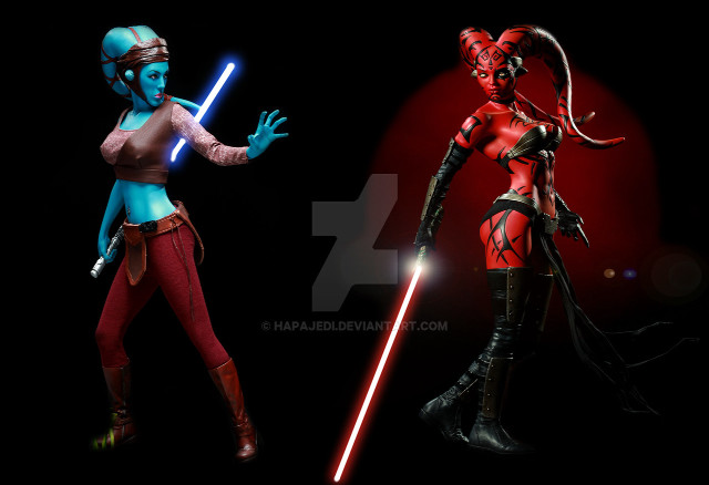 Women costumes lightsabers body arms free wallpaper - medium preview image