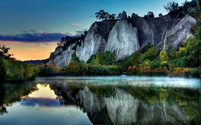 Lake mountains trees sunset sky #11 free wallpaper - medium preview image