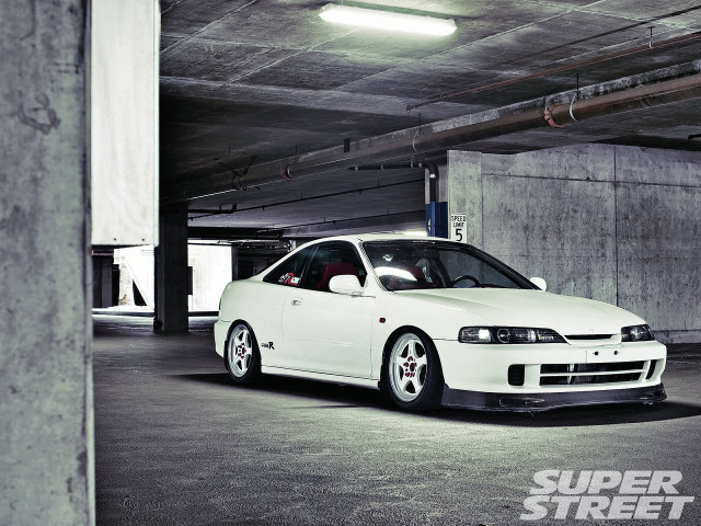 White car parking garage wall free wallpaper - medium preview image
