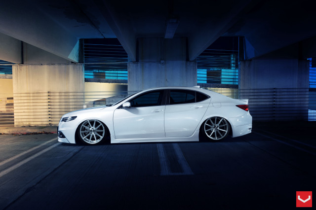 White car parking garage night #3 free wallpaper - medium preview image