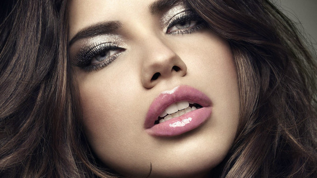 Woman long hair silver makeup free wallpaper - medium preview image