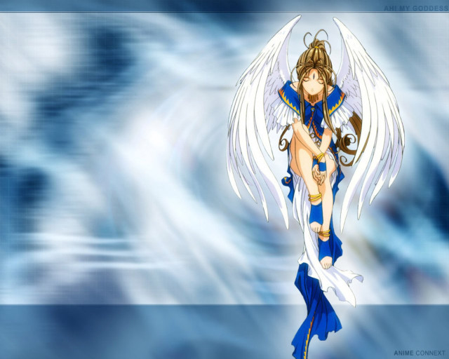 Woman angel wings cloud blue free wallpaper - medium preview image
