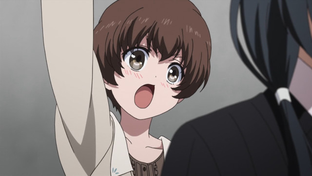 Woman mouth open man suit free wallpaper - medium preview image