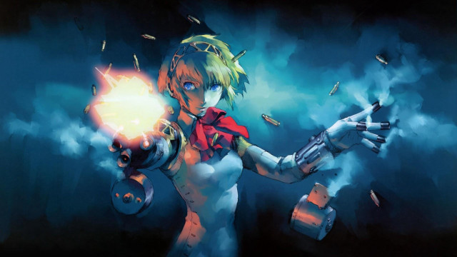 Woman gun lightup sky clouds free wallpaper - medium preview image