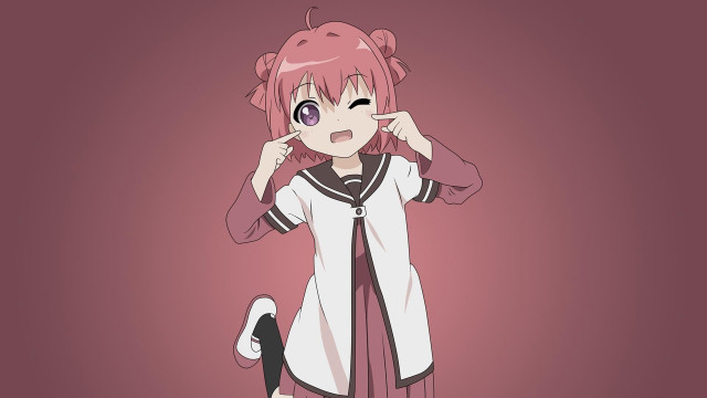 Pink haired girl kawaii school free wallpaper - medium preview image