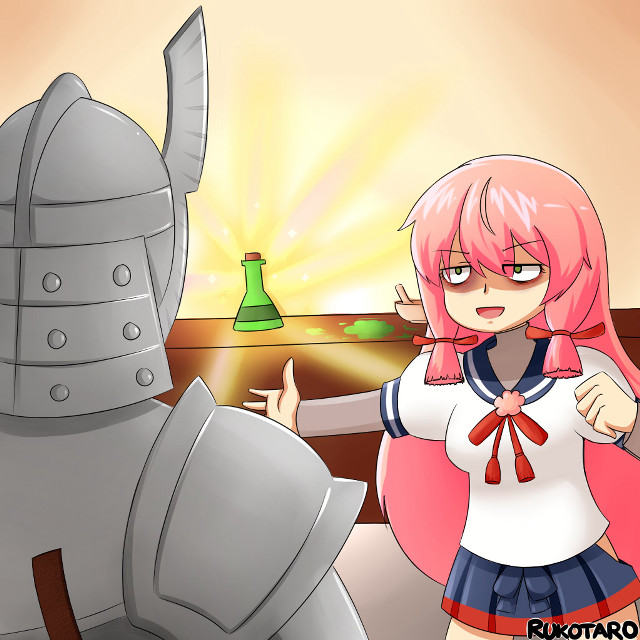 Girl pink wig robot suit free wallpaper - medium preview image