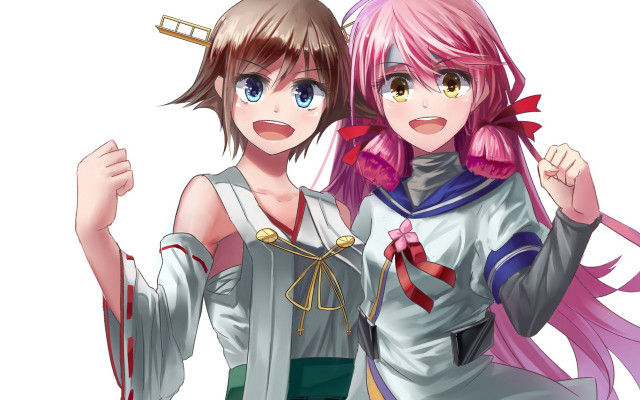 Anime characters posing for picture #5 free wallpaper - medium preview image