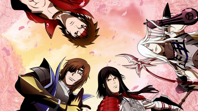 Anime characters group pink background #6 free wallpaper - medium preview image