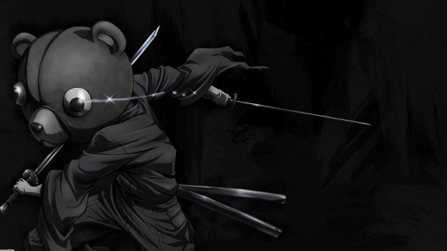 Cartoon character two swords bear free wallpaper - medium preview image