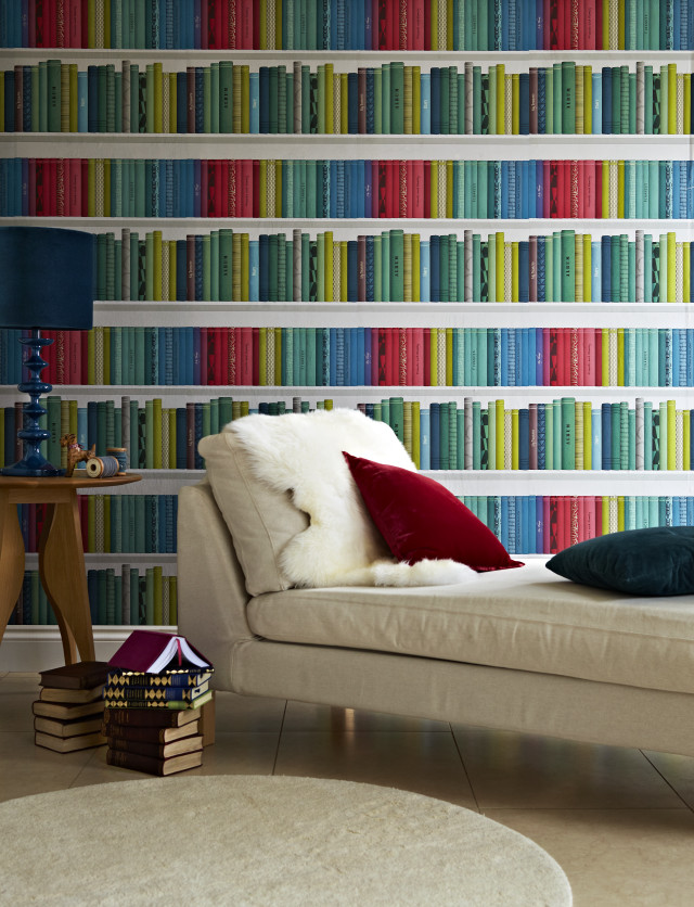 White couch pillow bookshelf lamp free wallpaper - medium preview image