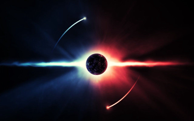 Black hole red blue light #5 free wallpaper - medium preview image