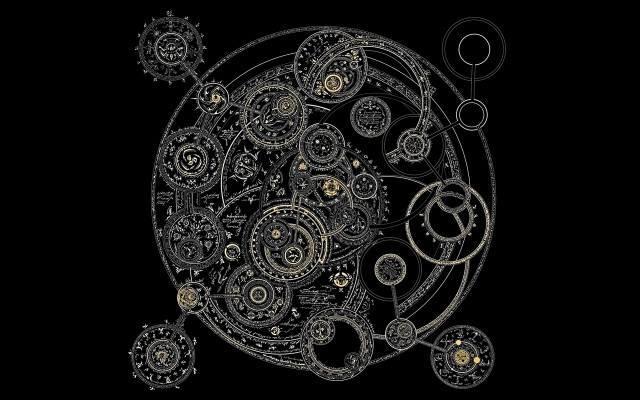 Black white clock gears background #2 free wallpaper - medium preview image