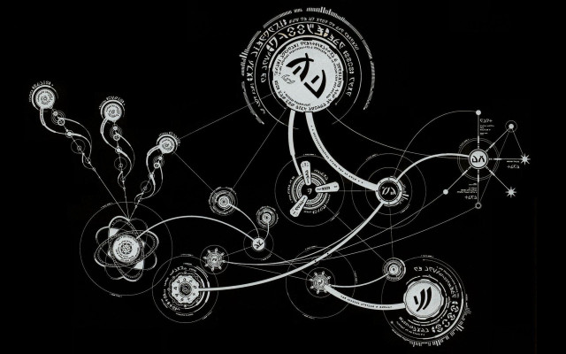 Black white drawing clock numbers free wallpaper - medium preview image
