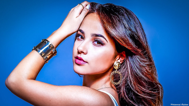Woman long hair watch blue free wallpaper - medium preview image
