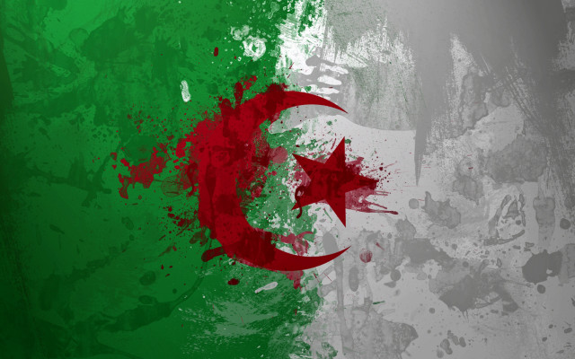 Grungy flag star crescent side free wallpaper - medium preview image
