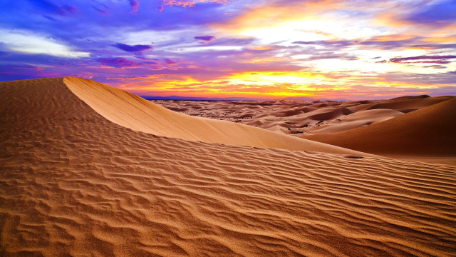 Sunset desert dunes clouds blue free wallpaper - medium preview image