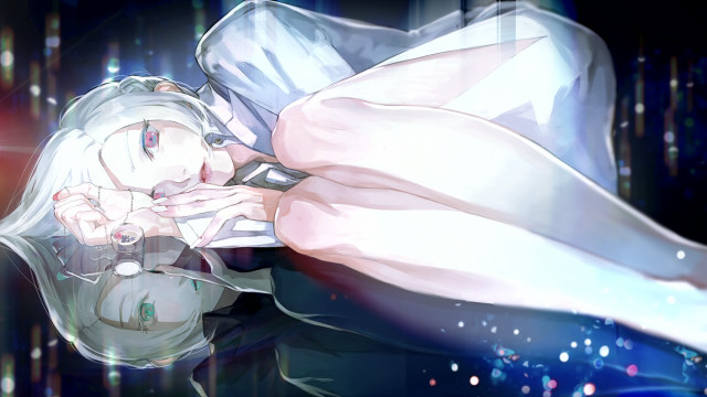Woman laying bed window curtain free wallpaper - medium preview image
