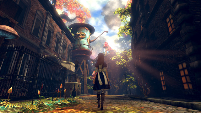 Woman street city trees statue free wallpaper - medium preview image