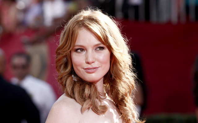Woman blonde curly white dress free wallpaper - medium preview image