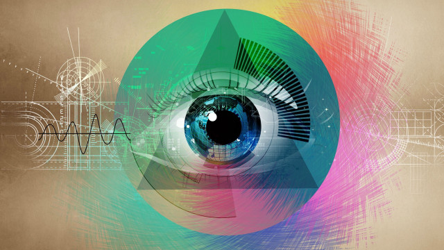 Colorful eye pattern circuit board free wallpaper - medium preview image