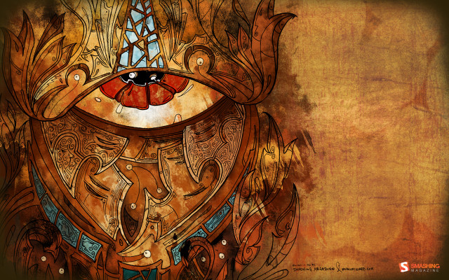 Clock eye bird painting artwork free wallpaper - medium preview image