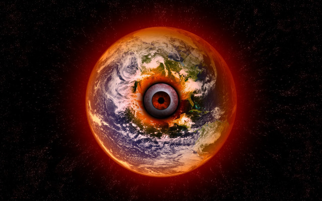 Red eye planet starry sky free wallpaper - medium preview image