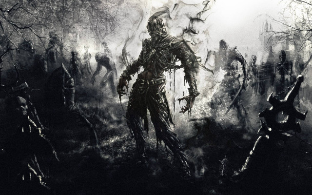 Zombies forest dark fog costume free wallpaper - medium preview image
