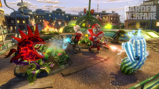Cartoon characters field plants city free wallpaper - medium preview image